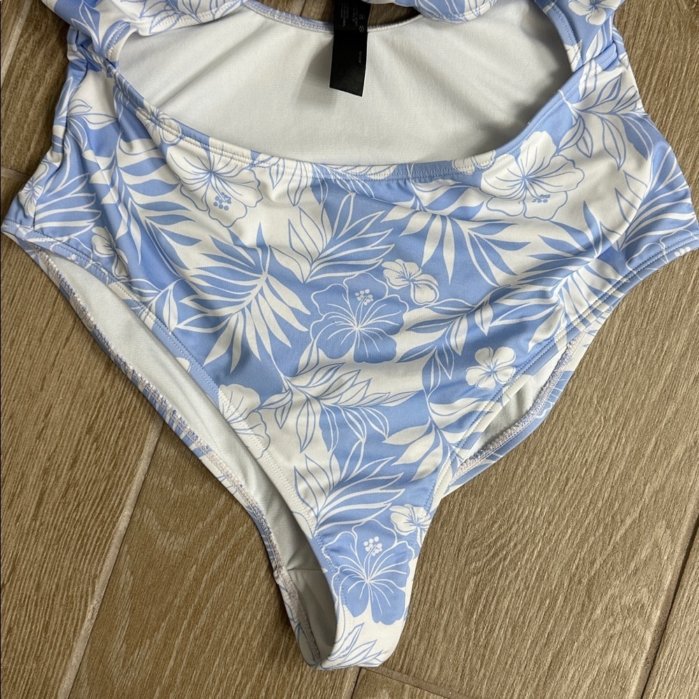 Hurley Blue and White Floral One Piece Swimsuit - Picture 2 of 8